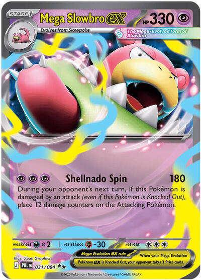 Mega Slowbro ex (ME05: Pitch Black) Heavy Play Holofoil