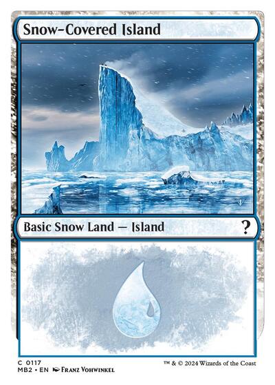 Snow-Covered Island (White Border) (Mystery Booster 2) Light Play