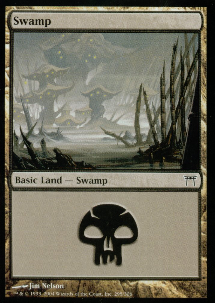 Swamp (295) (Champions of Kamigawa) Light Play