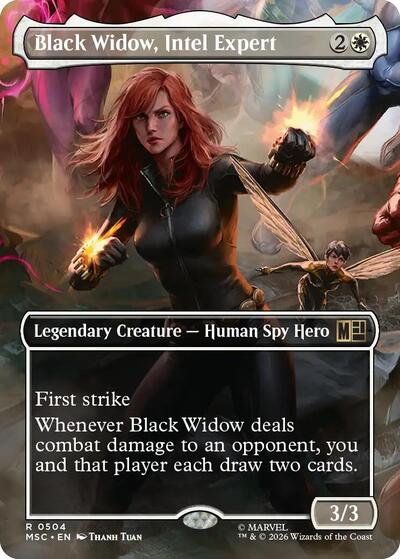 Black Widow, Intel Expert (Borderless) (Commander: Marvel Super Heroes) Light Play