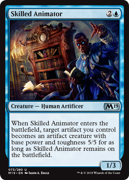 Skilled Animator (Magic 2019 Core Set) Light Play Foil