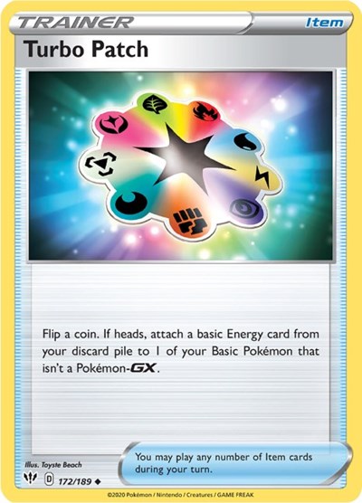 Turbo Patch (SWSH03: Darkness Ablaze) Light Play Reverse Holofoil