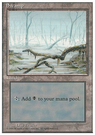 Swamp (A) (4th Edition) Heavy Play