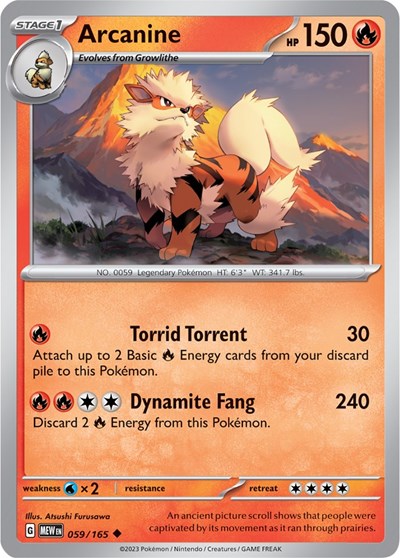 Arcanine (Scarlet and Violet: 151) Light Play