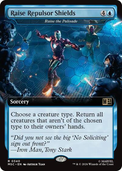 Raise Repulsor Shields - Raise the Palisade (Extended Art) (Commander: Marvel Super Heroes) Light Play