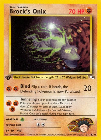 Brock's Onix (21) (Gym Heroes) Light Play Unlimited
