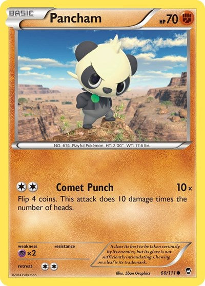 Pancham (60) (XY - Furious Fists) Damaged / Poor Reverse Holofoil