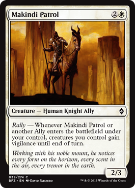 Makindi Patrol (Battle for Zendikar) Light Play