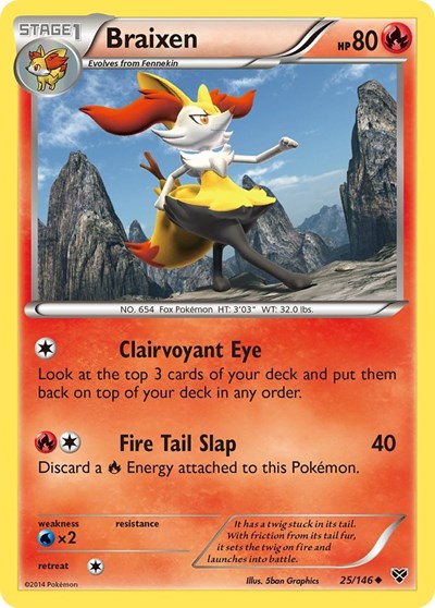 Braixen (XY Base Set) Light Play