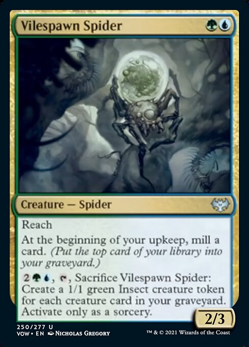 Vilespawn Spider (Innistrad: Crimson Vow) Light Play Foil