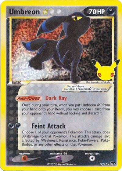 Umbreon Star (Celebrations: Classic Collection) Light Play Holofoil