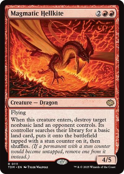 Magmatic Hellkite (Tarkir: Dragonstorm) Light Play Foil
