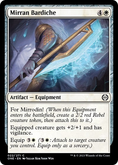 Mirran Bardiche (Phyrexia: All Will Be One) Light Play Foil