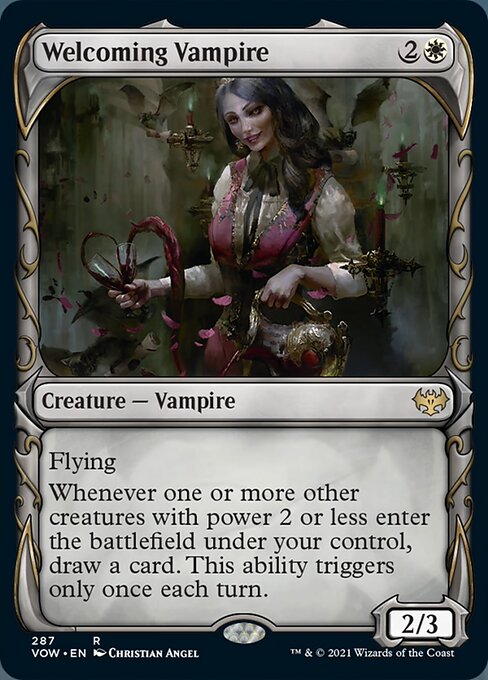 Welcoming Vampire (Showcase) (Innistrad: Crimson Vow) Light Play