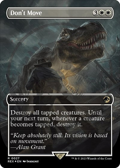 Don't Move (Borderless) (Emblem) (Universes Beyond: Jurassic World Collection) Light Play Foil