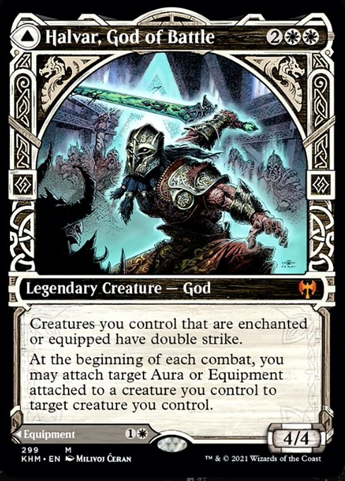 Halvar, God of Battle / Sword of the Realms (Showcase) (Kaldheim) Near Mint Foil