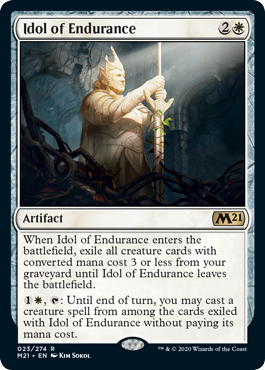 Idol of Endurance (Magic 2021 Core Set) Light Play