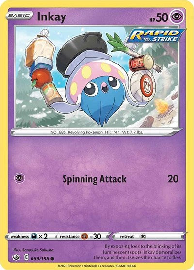 Inkay (SWSH06: Chilling Reign) Medium Play Reverse Holofoil