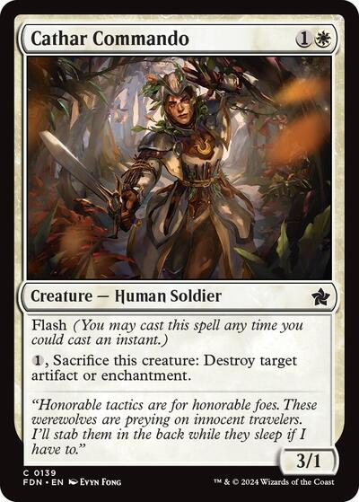 Cathar Commando (Foundations) Light Play Foil