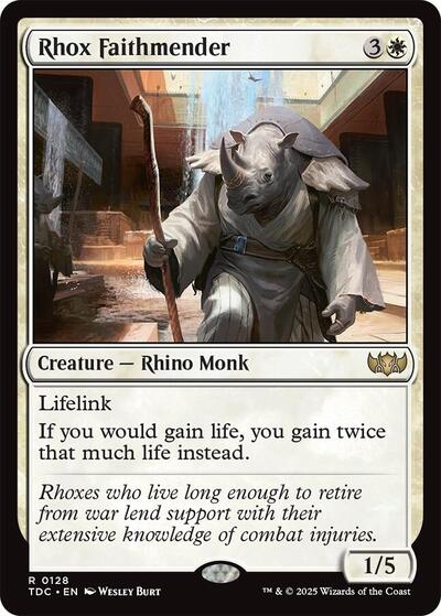 Rhox Faithmender (Commander: Tarkir: Dragonstorm) Light Play