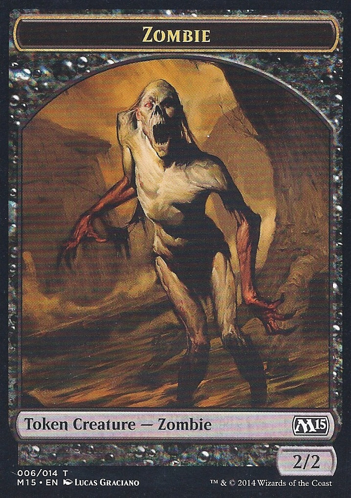 Zombie Token (Magic 2015 Core Set) Light Play