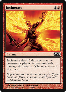 Incinerate (Magic 2012 Core Set) Light Play