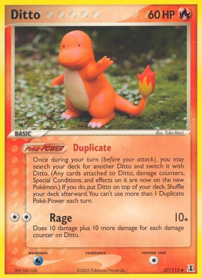 Ditto - 037/113 (Charmander) (Delta Species) Light Play