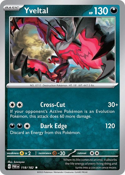 Yveltal - 118 (Scarlet and Violet: Paradox Rift) Light Play Holofoil