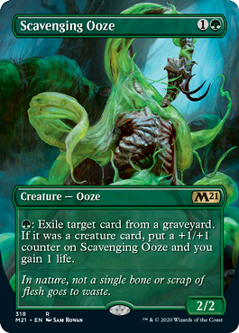Scavenging Ooze (Borderless) (Alternate Art) (Magic 2021 Core Set) Light Play Foil