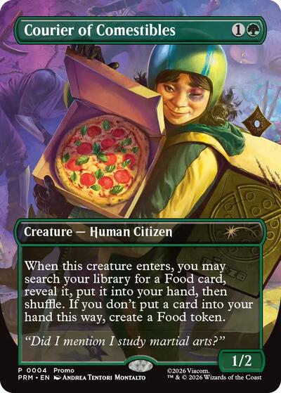 Courier of Comestibles (Borderless) (Promos: Unique and Miscellaneous) Light Play