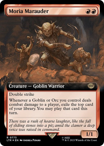Moria Marauder (Extended Art) (Surge Foil) (Universes Beyond: The Lord of the Rings: Tales of Middle-earth) Light Play Foil