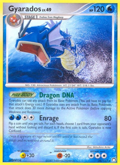 Gyarados (Mysterious Treasures) Heavy Play