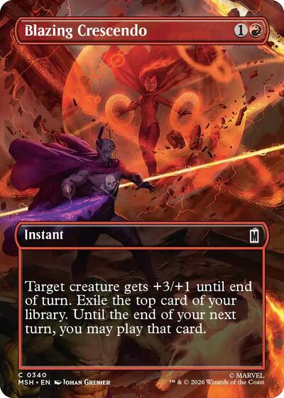 Blazing Crescendo (Borderless) (Marvel Super Heroes) Light Play