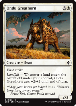 Ondu Greathorn (Battle for Zendikar) Medium Play