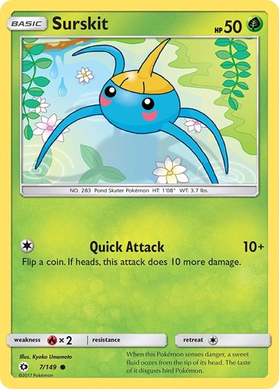 Surskit (SM Base Set) Medium Play Reverse Holofoil