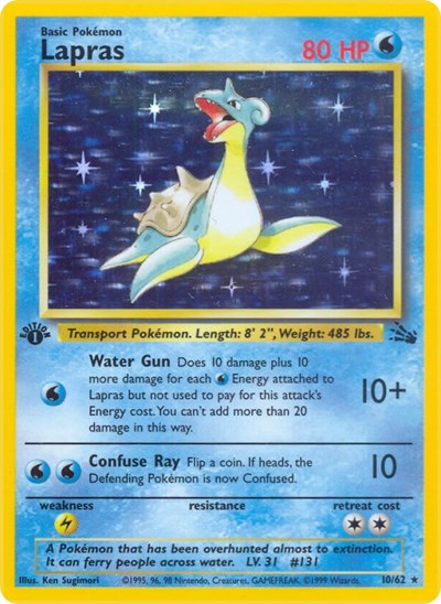 Lapras (10) (Fossil) Damaged / Poor Holofoil Unlimited