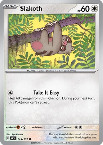 Slakoth - 145 (SV08: Surging Sparks) Light Play Reverse Holofoil