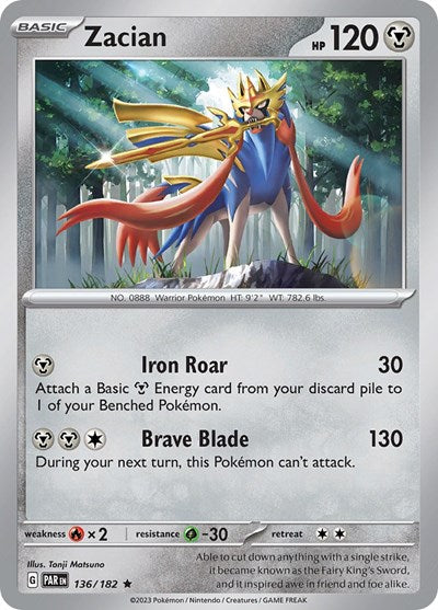 Zacian (Scarlet and Violet: Paradox Rift) Light Play Holofoil