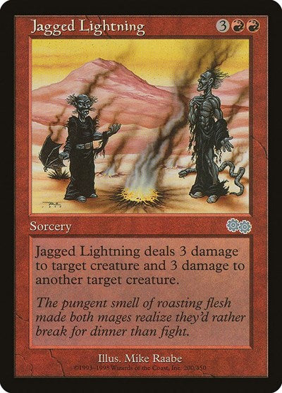 Jagged Lightning (Urza's Saga) Light Play