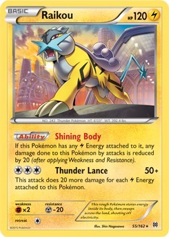 Raikou - 55/162 (Cosmos Holo) (Blister Exclusives) Damaged / Poor Holofoil