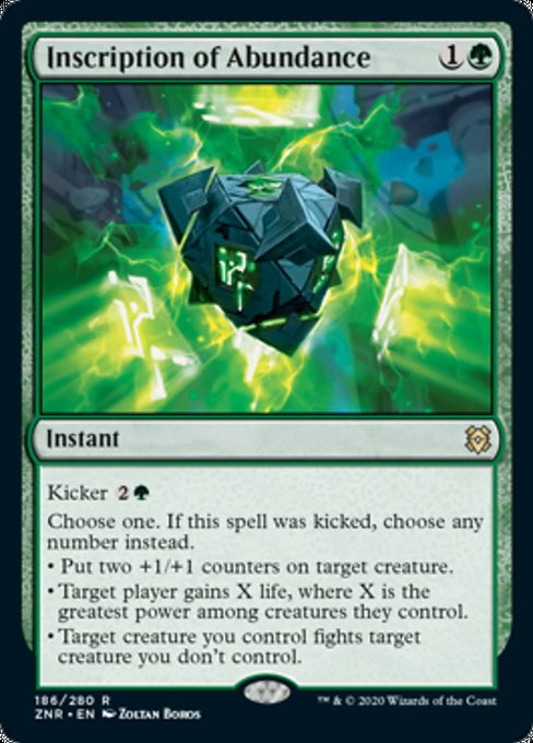 Inscription of Abundance (Zendikar Rising) Light Play