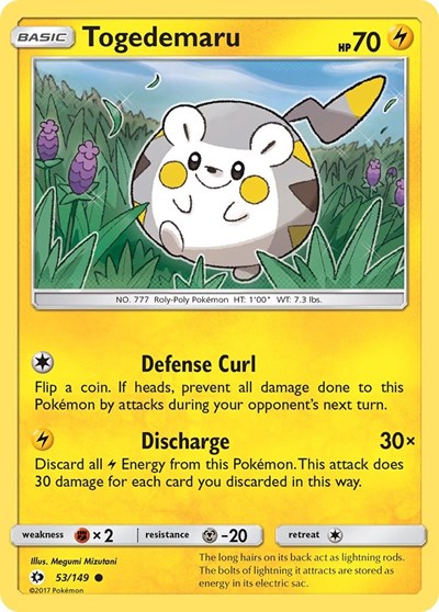 Togedemaru (SM Base Set) Medium Play