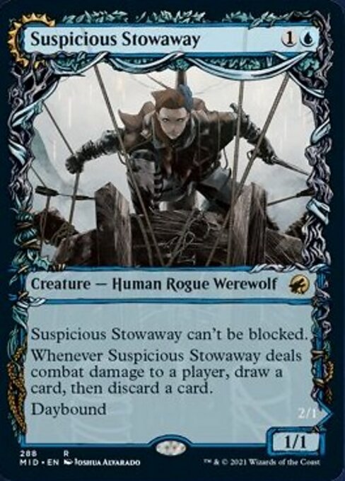 Suspicious Stowaway / Seafaring Werewolf (Showcase) (Innistrad: Midnight Hunt) Light Play