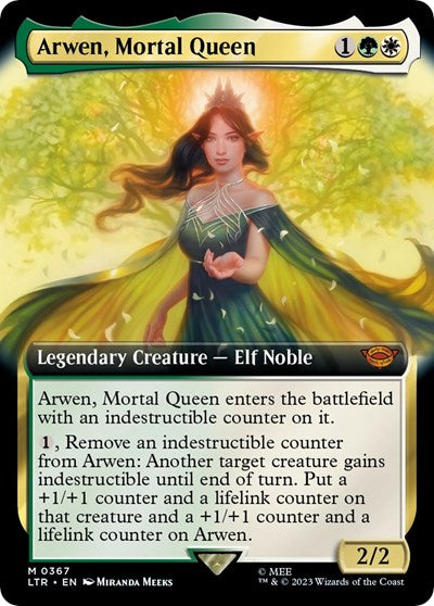 Arwen, Mortal Queen (Extended Art) (Universes Beyond: The Lord of the Rings: Tales of Middle-earth) Light Play Foil