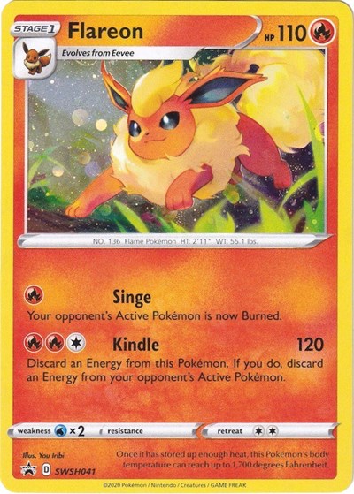 Flareon - SWSH041 (SWSH: Sword & Shield Promo Cards) Light Play Holofoil