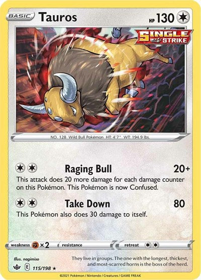 Tauros (SWSH06: Chilling Reign) Light Play Holofoil