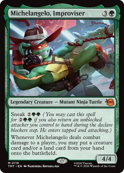 Michelangelo, Improviser (Teenage Mutant Ninja Turtles) Light Play Foil