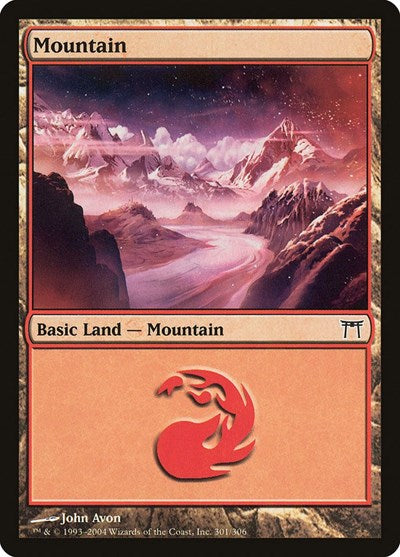 Mountain (301) (Champions of Kamigawa) Medium Play