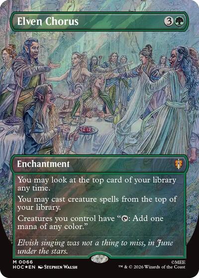 Elven Chorus (Borderless) (Surge Foil) (The Hobbit: Eternal-Legal) Light Play Foil