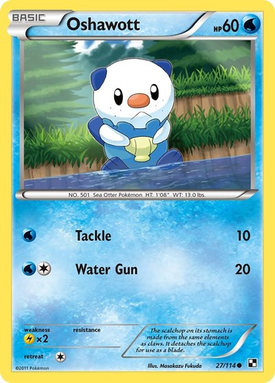 Oshawott (27) (Black and White) Medium Play
